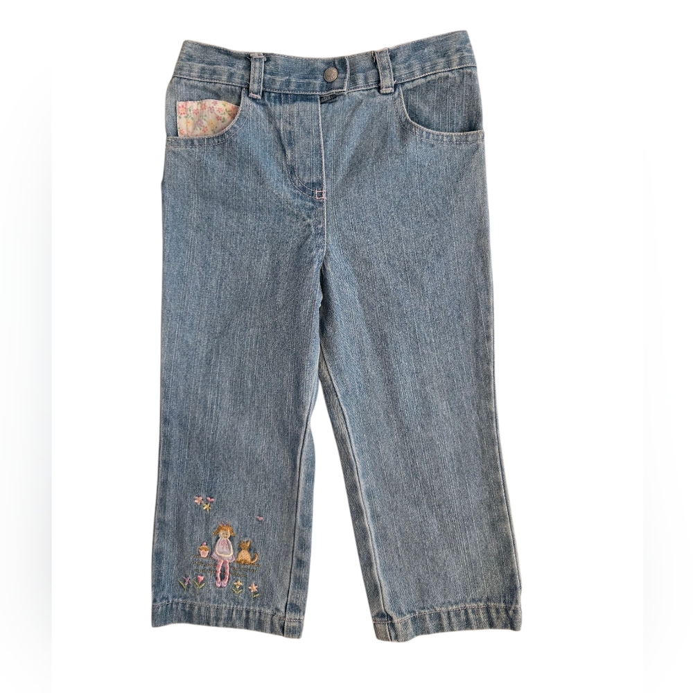 Vintage Y2k Little Legends Denim Jeans with Sweet Embroidered Detail